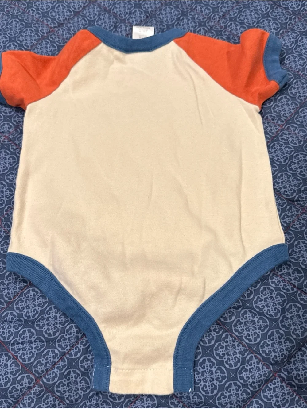 Harley-Davidson Baby One-Piece in White, Blue & Orange 6 to 9 moths